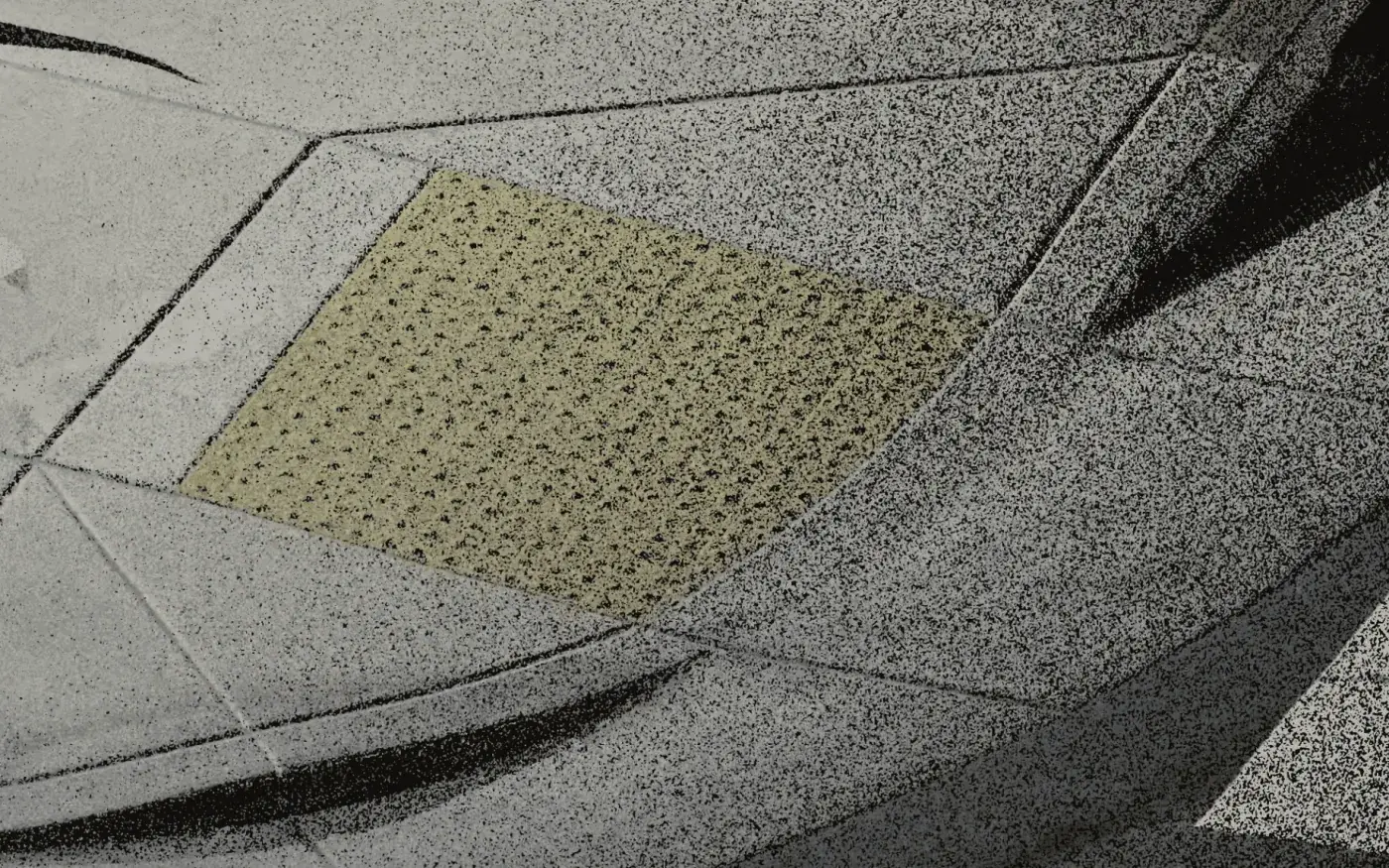 Same curb ramp in true color, showing the truncated dome warning surface